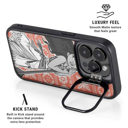Disney Moana Character Tropical Print Art iPhone 14 Pro Kickstand Case